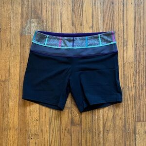 Lululemon Black Shorts with Multicolor Waistband
